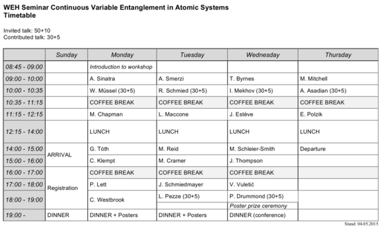 Timetable